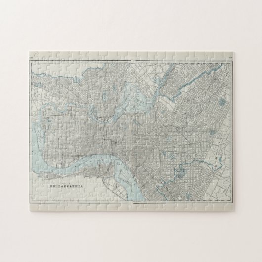 ヴィンテージフィラデルフィアPAの地図(1901) ジグソーパズル (横)