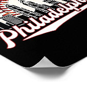 ヴィンテージフィラデルフィリーシティスケープ野球スカイ ポスター (角)