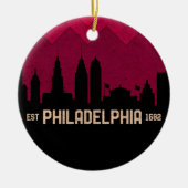 ヴィンテージフィラデルフィリーペンシルバニアスカイライン セラミックオーナメント (正面)