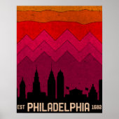 ヴィンテージフィラデルフィリーペンシルバニアスカイライン ポスター (正面)
