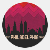 ヴィンテージフィラデルフィリーペンシルバニアスカイライン ラウンドシール (正面)