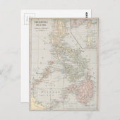 ヴィンテージフィリピン諸島地図（1901年） ポストカード (正面/裏面)