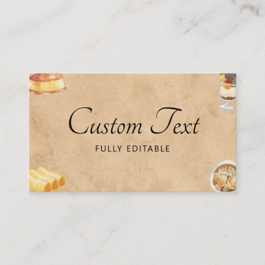 ヴィンテージフィリピーノテーマ座席表ルンピアアドボ プレイスカード (正面)