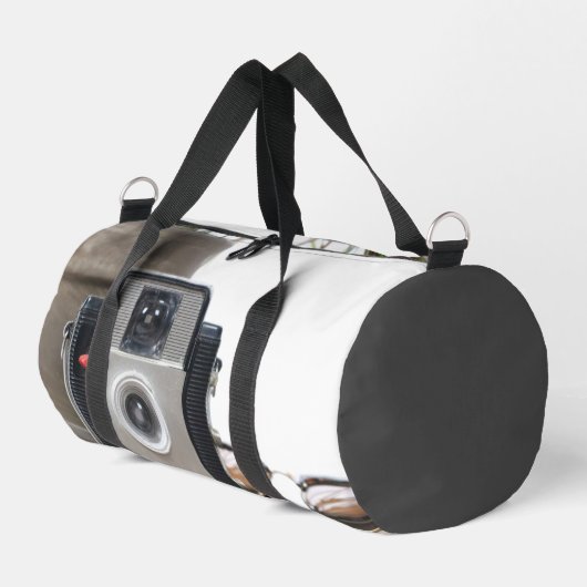 ヴィンテージフィルムカメラフラワーポット&グラスレトロ ダッフルバッグ (左コーナー)