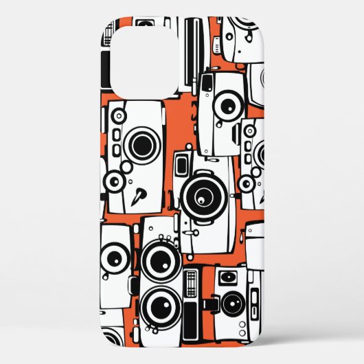 ヴィンテージフィルムカメラ、シームレスパターン。 Case-Mate iPhoneケース (裏面)