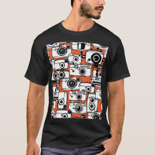 ヴィンテージフィルムカメラ、シームレスパターン。 Tシャツ