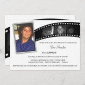 ヴィンテージフィルムストリップサプライズパーティー写真招待状 招待状 (正面/裏面)