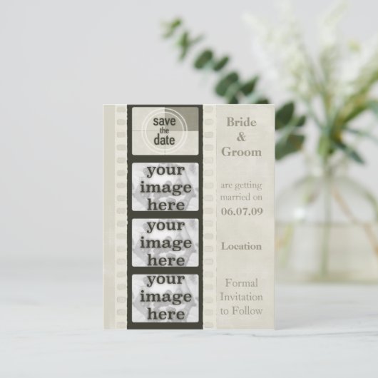 ヴィンテージフィルムストリップ日付写真はがきを保存 案内ポストカード (スタンド正面)