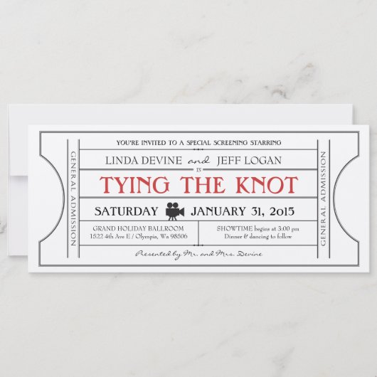 ヴィンテージフィルムチケット招待状 招待状 (正面)