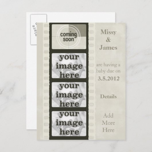 ヴィンテージフィルム来ストリップの写真はがき 案内ポストカード (正面/裏面)