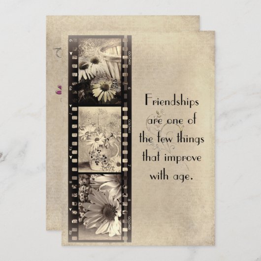 ヴィンテージフィルム誕生日招待状 招待状 (正面/裏面)
