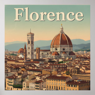 ヴィンテージフィレンツェ旅行:レトロイタリア ポスター