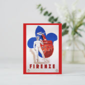 ヴィンテージフィレンツェ1930イタリアン年代の旅行広告 ポストカード (スタンド正面)