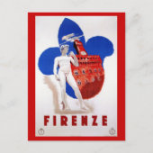 ヴィンテージフィレンツェ1930イタリアン年代の旅行広告 ポストカード (正面)