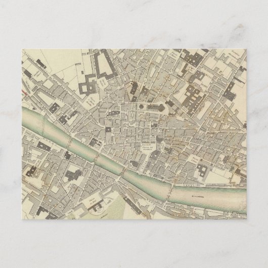 ヴィンテージフィレンツェ・イタリアの地図(1835年) ポストカード (正面)