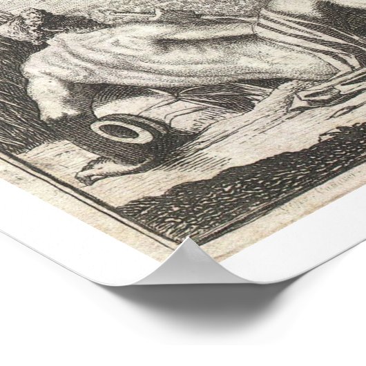 ヴィンテージフィレンツェ・イタリアの地図(1847) ポスター (角)