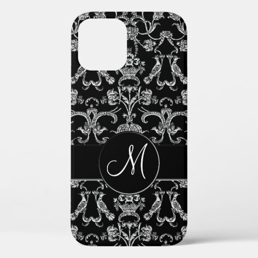 ヴィンテージフィレンツエダマスク（モノグラム） （白） Case-Mate iPhoneケース (裏面)