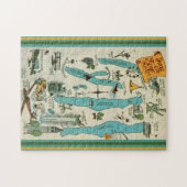 ヴィンテージフィンガーレイクスマップ ジグソーパズル (横)