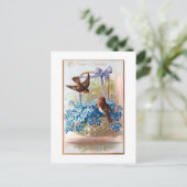 ヴィンテージフィンチとブルーバレンタインデー忘れンマイノー ポストカード (スタンド正面)