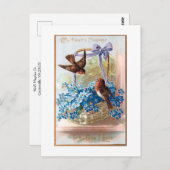 ヴィンテージフィンチとブルーバレンタインデー忘れンマイノー ポストカード (正面/裏面)