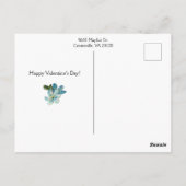 ヴィンテージフィンチとブルーバレンタインデー忘れンマイノー ポストカード (裏面)