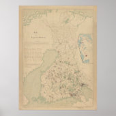 ヴィンテージフィンランドとフィンランドの家族の名前マップ(1900) ポスター (正面)