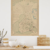 ヴィンテージフィンランドとフィンランドの家族の名前マップ(1900) ポスター (キッチン)