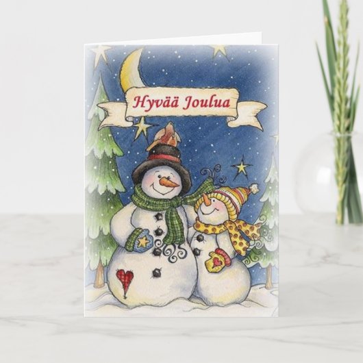 ヴィンテージフィンランドのヒヴァーナジュルアクリスマスカード シーズンカード (正面)