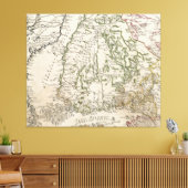 ヴィンテージフィンランドの地図（1740年代） キャンバスプリント (インサイチュ (リビング))