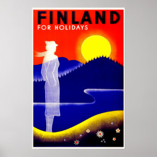 ヴィンテージフィンランド旅行ポスター ポスター