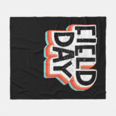 ヴィンテージフィールド2022日レトロハッピーSchの最後の日 フリースブランケット (正面(横))