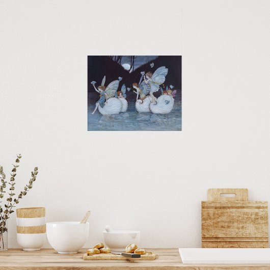 ヴィンテージフェアリーアイランドイラストレーションレトロ ポスター (キッチン)