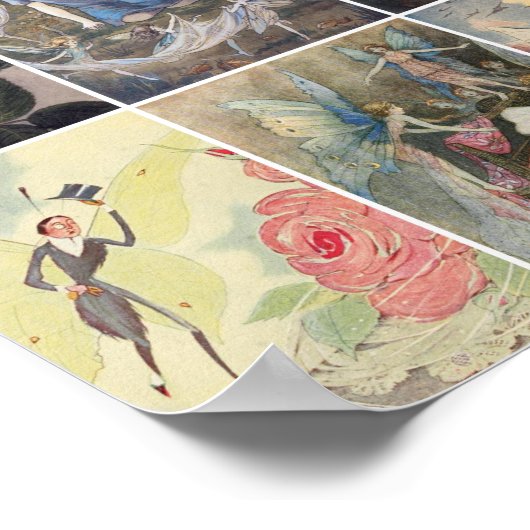 ヴィンテージフェアリーアートイラストレーション ポスター (角)