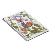 ヴィンテージフェアリーガーデンパープルボウフラワーベビーガール ノートブック (右側)