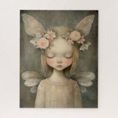 ヴィンテージフェアリーシャビーシックな質感フローラ ジグソーパズル (縦)