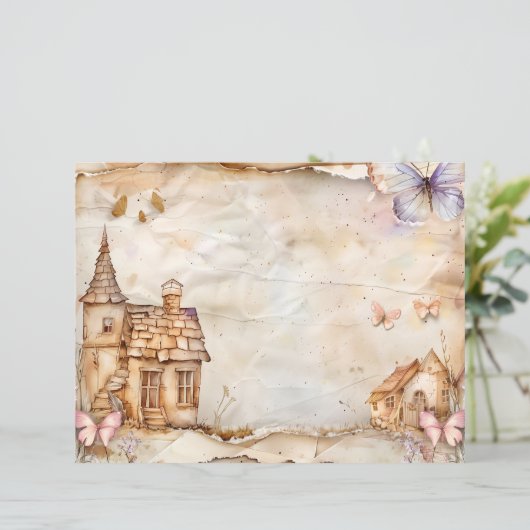 ヴィンテージフェアリージャンクジャーナルスクラップブック紙 (スタンド正面)