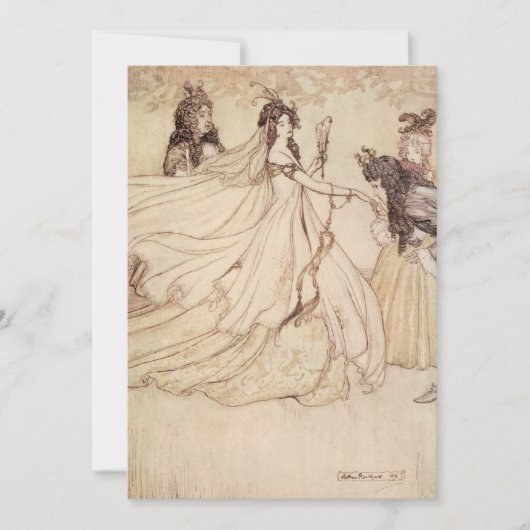 ヴィンテージフェアリーテイルズシンデレラパーティの招待状 招待状 (正面)