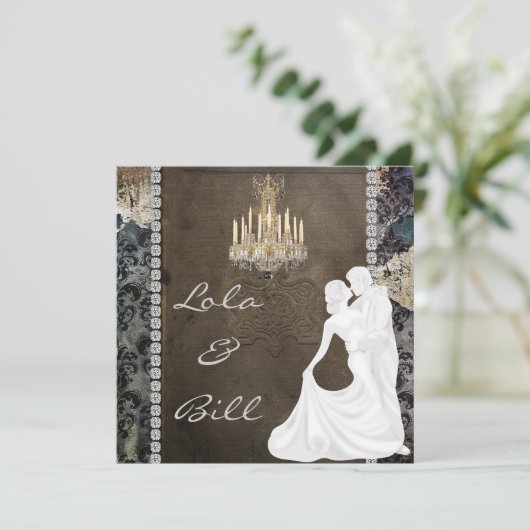 ヴィンテージフェアリーテーブル結婚式招待状本格 招待状 (スタンド正面)