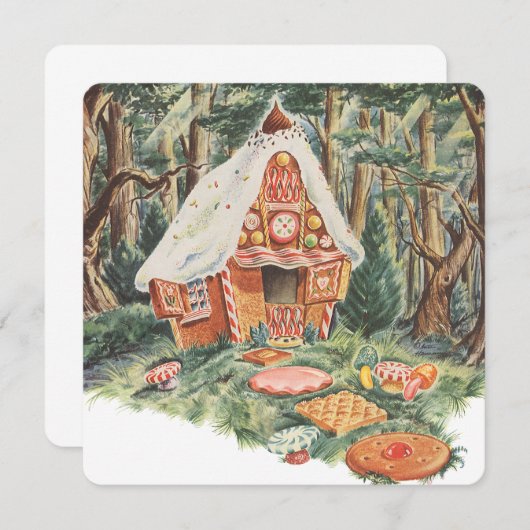 ヴィンテージフェアリーテールハンセルアンドグレテル招待状 招待状 (正面/裏面)