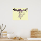 ヴィンテージフェアリーデカールプリント ポスター (キッチン)