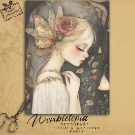 ヴィンテージフェアリーバラ&バタフライウィングスデクページ 薄葉紙