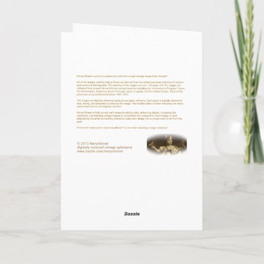 ヴィンテージフェアリープリンセス誕生日カード カード (裏面)