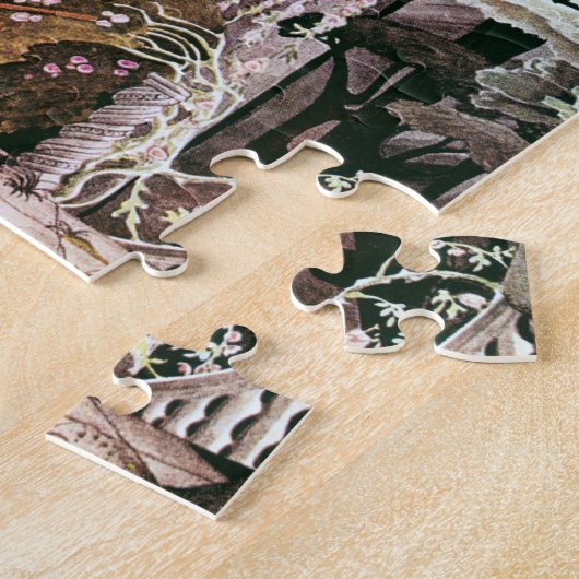 ヴィンテージフェアリーローズブドイラストレーションカイニールセン ジグソーパズル (側面)