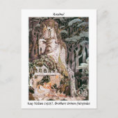 ヴィンテージフェアリーローズブドイラストレーションカイニールセン ポストカード (正面)