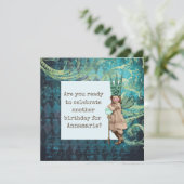 ヴィンテージフェアリー変更アート誕生日 招待状 (スタンド正面)