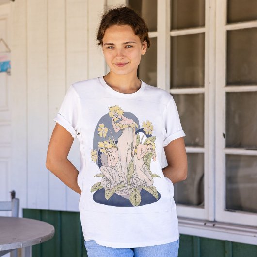 ヴィンテージフェアリー花バレンタイン10代のプレゼント Tシャツ