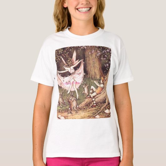 ヴィンテージフェアリー – ピンキー踊り妖精 Tシャツ (正面)