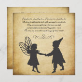 ヴィンテージフェアリー&格言ズ誕生日ガーデンティーパーティー 招待状 (正面/裏面)