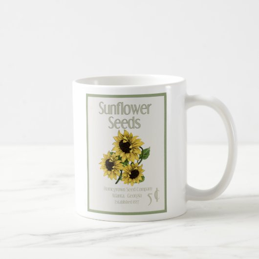 ヴィンテージフェイクひまわり種子パックマグby mcful コーヒーマグカップ (右)