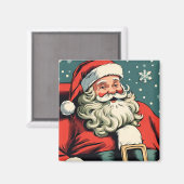 ヴィンテージフェイクイラストレーションサンタクロースSqM2 マグネット (正面/裏面)